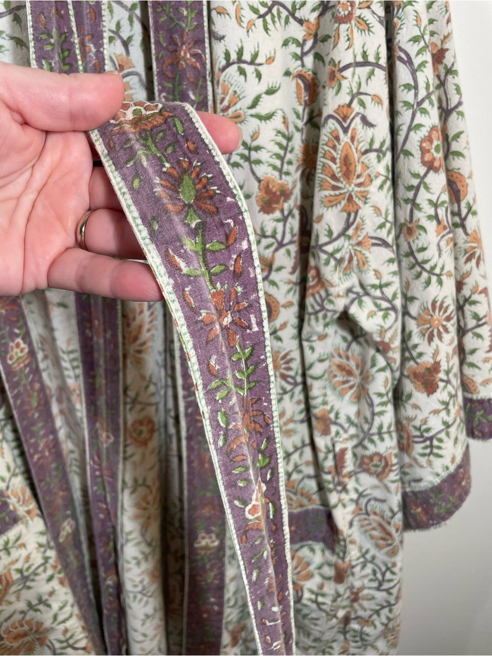 100% cotton kimono robe with belt XL - Picture 5 of 6